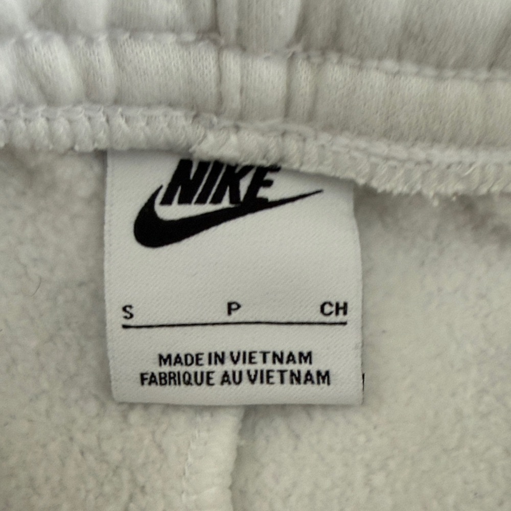 Nike White Jogger Sweatpants with Black Swoosh - Picture 2 of 8